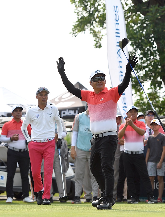 Golfer Nguyễn Văn Thống - người có đến 5 trận thắng trong các trận anh tham gia. Ảnh Quang Thắng