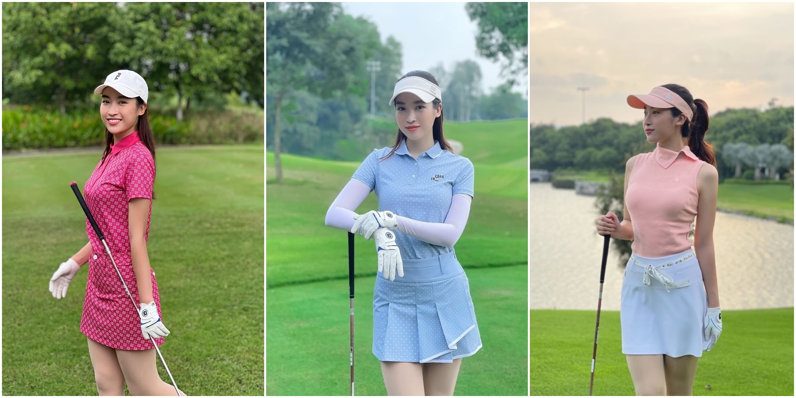 Những set đồ sân golf năng động, gợi cảm của Hoa hậu Đỗ Mỹ Linh
