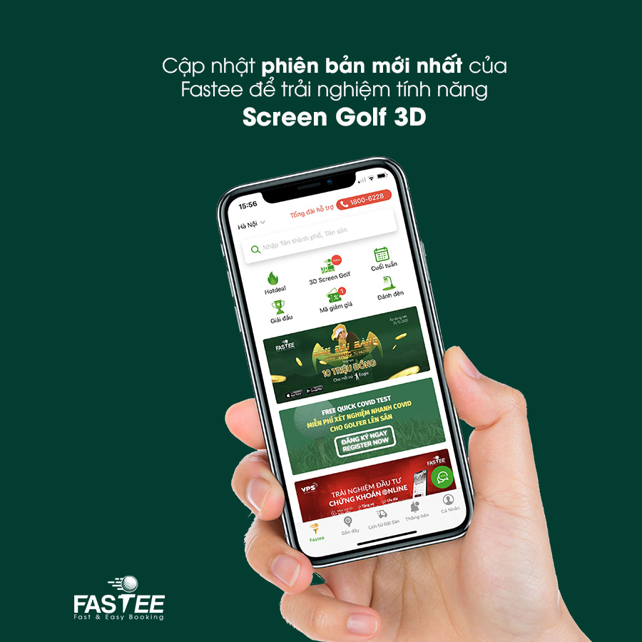 Fastee ra mắt tính năng booking phòng tập Golf 3D, cập nhật app để book lịch dễ dàng