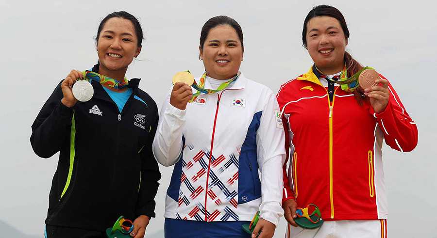 Inbee Park (giữa) giành HCV nội dung golf nữ Olympic Rio 2016