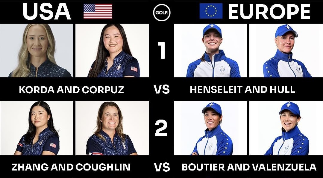 Vòng 1 Solheim Cup 2024: Những cặp đấu đáng mong đợi trên sân cỏ đỉnh cao