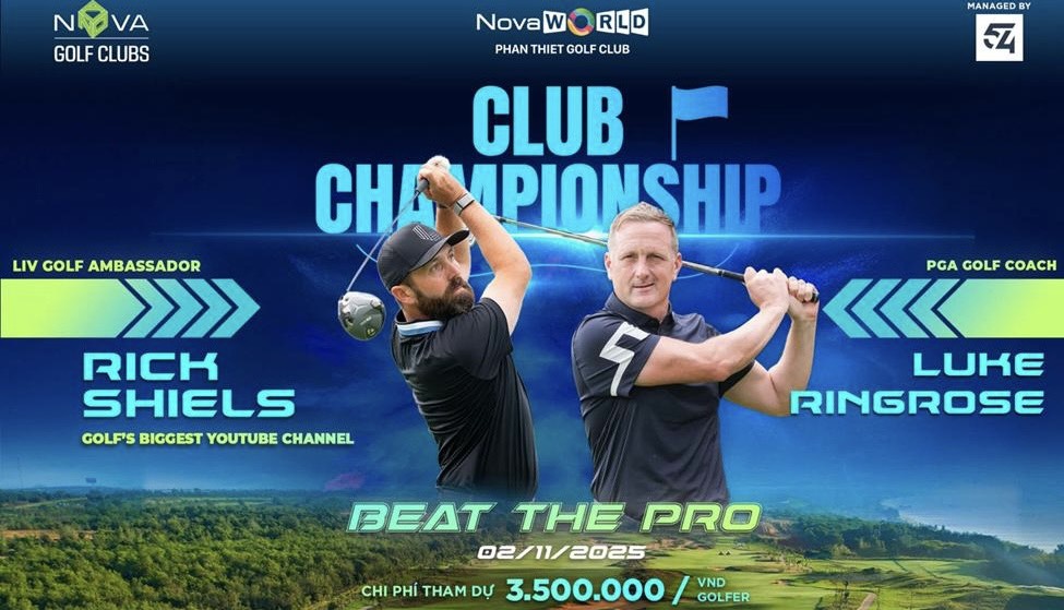 Đại sứ LIV Golf Rick Shiels chuẩn bị tham dự giải đấu tại NovaWorld Phan Thiet Golf Club