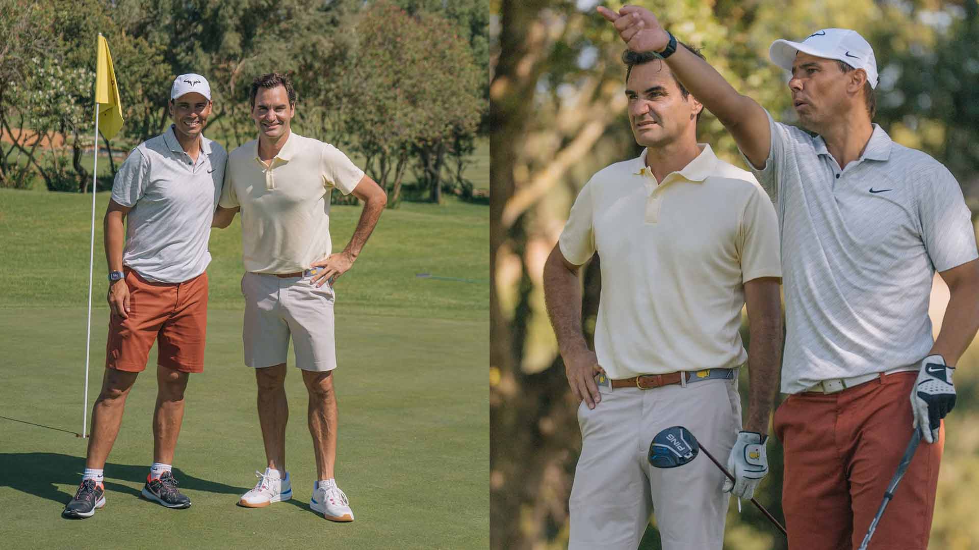 Hai huyền thoại quần vợt tái ngộ trên sân golf Tây Ban Nha