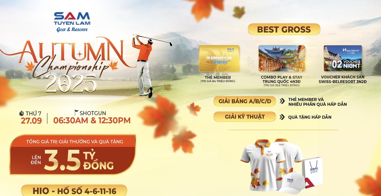 Chuẩn bị khởi tranh giải golf SAM Tuyen Lam - Autumn Championship 2025