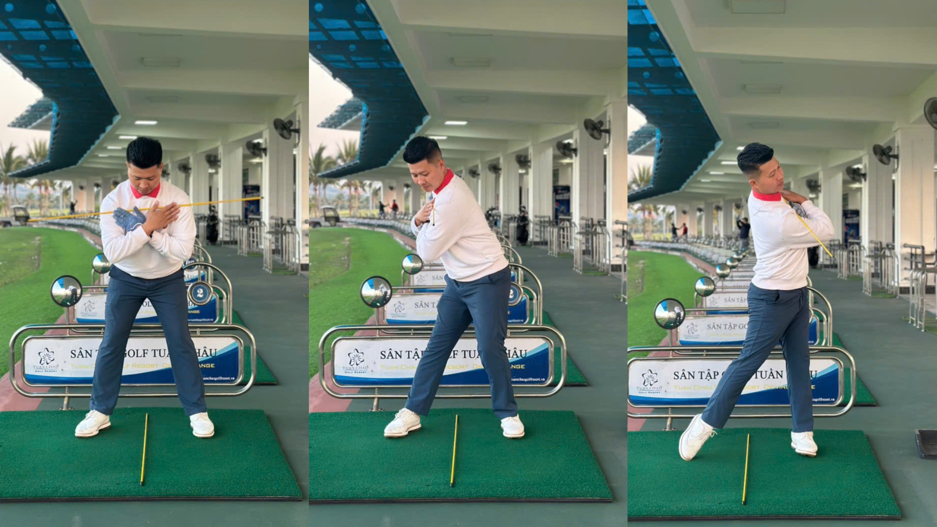 Chuyển áp lực sang trái khi downswing 
