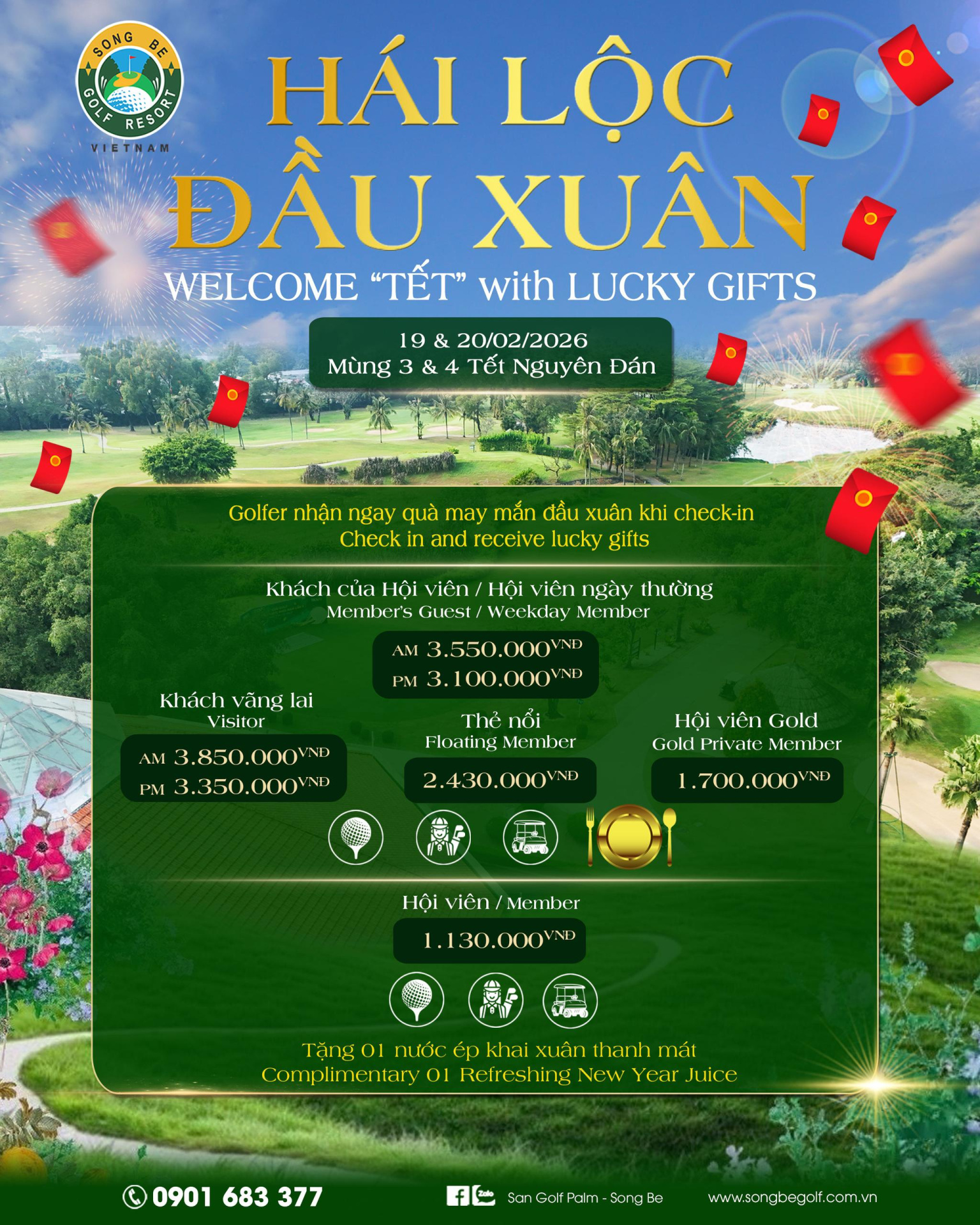 Văn Hóa Tee-off Đầu Năm 2026: Ý Nghĩa "Hái Lộc" & Bí Quyết Đặt Sân Golf Du Xuân 4 Đặt sân golf