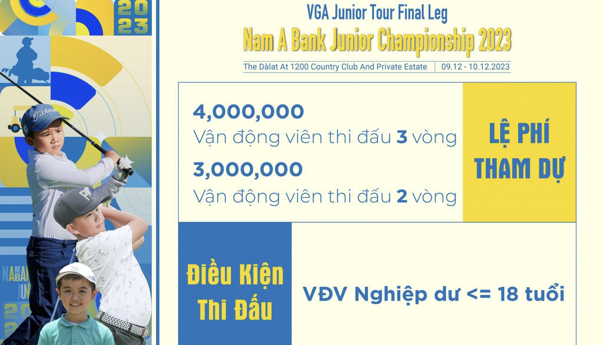 Khởi tranh VGA Junior Tour Final Leg - Nam A Bank Junior Championship 2023